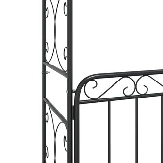 Tuinboog met poort 108x45x235 cm staal zwart 8720845670382 7