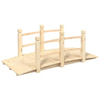 Tuinbrug met leuningen 150x67x56 cm massief vurenhout 8720845754716 2