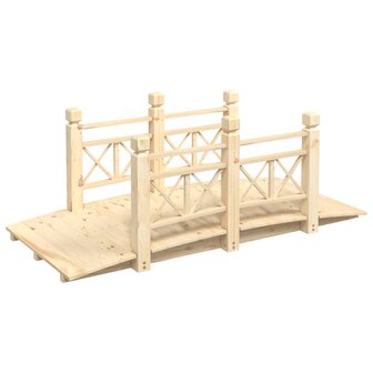Tuinbrug met leuningen 150x67x56 cm massief vurenhout 8720845754754 2