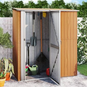 Tuinschuur 180,5x97x209,5 cm gegalvaniseerd staal bruin 8720286512753 1