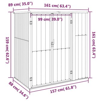 Tuinschuur 161x89x161 cm gegalvaniseerd staal antracietkleurig 8720286512869 7