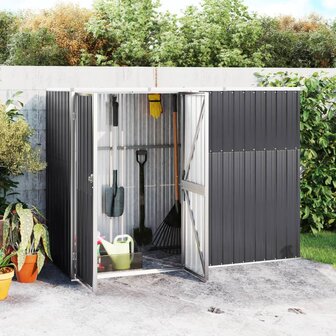 Tuinschuur 225x89x161 cm gegalvaniseerd staal antracietkleurig 8720286512906 1