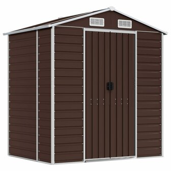 Tuinschuur 191x130x198 cm gegalvaniseerd staal bruin 8720845894658 2