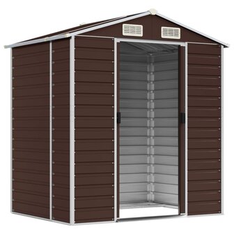 Tuinschuur 191x130x198 cm gegalvaniseerd staal bruin 8720845894658 3