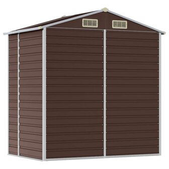 Tuinschuur 191x130x198 cm gegalvaniseerd staal bruin 8720845894658 7