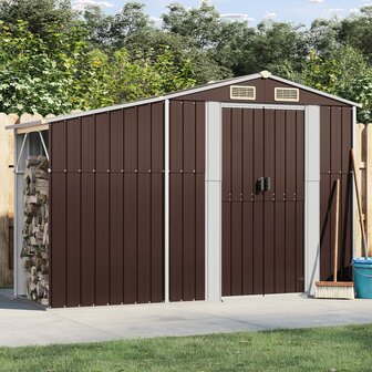 Tuinschuur 277x93x179 cm gegalvaniseerd staal bruin 8720845896782 1