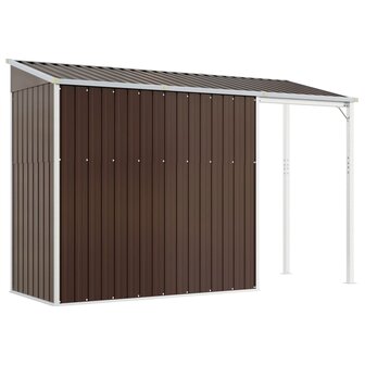 Tuinschuur met verlengd dak 277x110,5x181 cm staal bruin 8720845888862 6