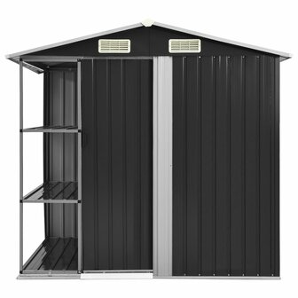Tuinschuur met rek 205x130x183 cm ijzer antraciet 8719883757483 2