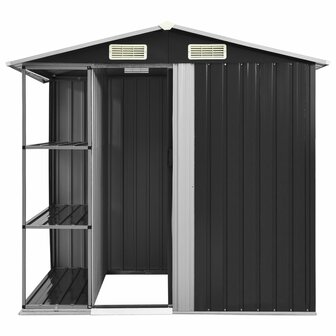 Tuinschuur met rek 205x130x183 cm ijzer antraciet 8719883757483 3