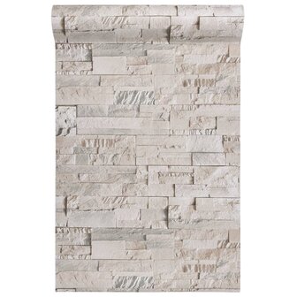 Behang 3D steen-look grijs en beige 8720845942892 5
