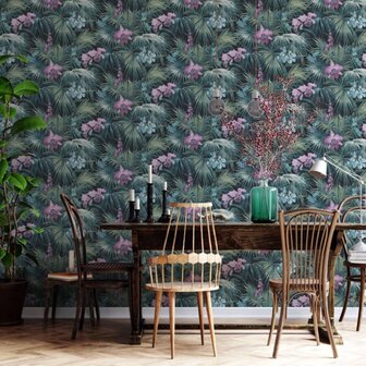 Noordwand Behang Tropical Flowers groen 5055430064332 1