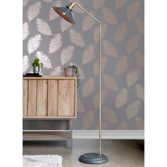 DUTCH WALLCOVERINGS Behang Fawning Feather grijs en ros&eacute;goudkleurig 5022976126299 5