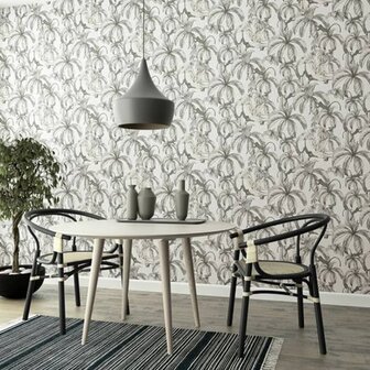 Topchic Behang Monkey Jungle Leaves grijs en zwart 4001860326510 1