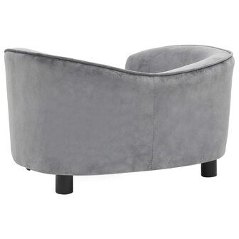 Hondenbank 69x49x40 cm pluche grijs 6