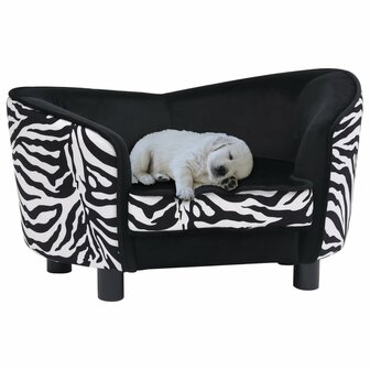 Hondenbank 68x38x38 cm pluche zwart 1