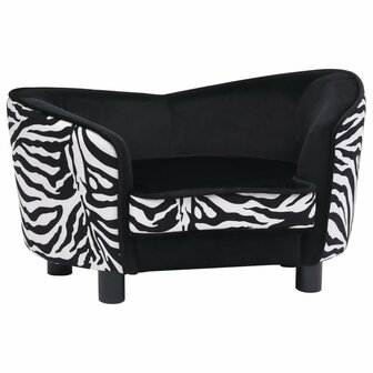 Hondenbank 68x38x38 cm pluche zwart 2
