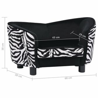 Hondenbank 68x38x38 cm pluche zwart 10