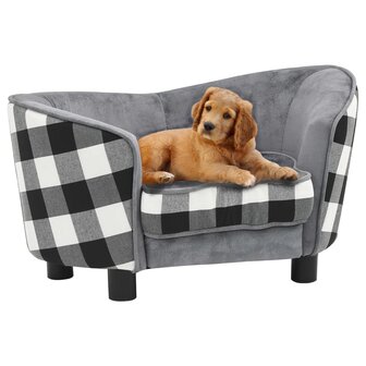 Hondenbank 68x38x38 cm pluche grijs 1