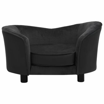 Hondenbank 69x49x40 cm pluche en kunstleer zwart 3