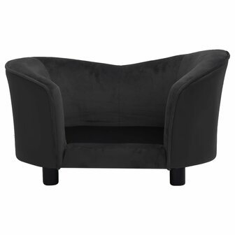 Hondenbank 69x49x40 cm pluche en kunstleer zwart 6