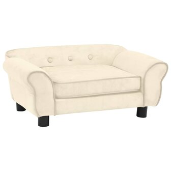 Hondenbank 72x45x30 cm pluche cr&egrave;mekleurig 1