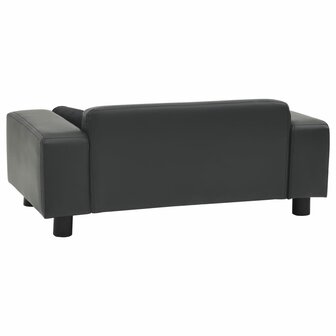 Hondenbank 81x43x31 cm pluche en kunstleer donkergrijs 3