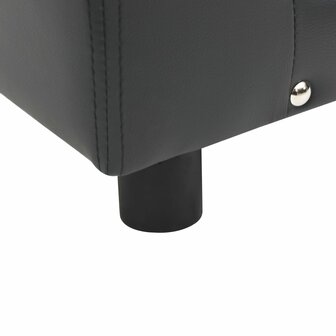 Hondenbank 81x43x31 cm pluche en kunstleer donkergrijs 5