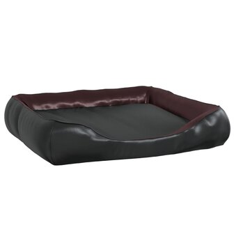 Hondenmand 80x68x23 cm kunstleer zwart en bruin 2
