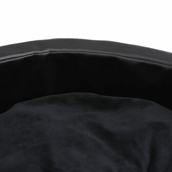 Hondenmand 69x59x19 cm pluche en kunstleer zwart 6