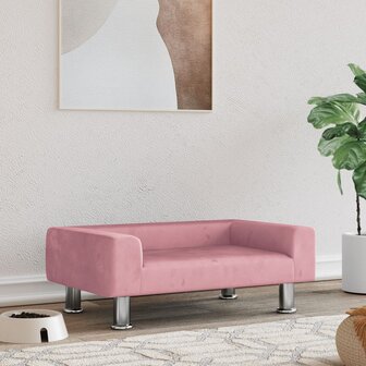 Hondenmand 70x45x26,5 cm fluweel roze 1