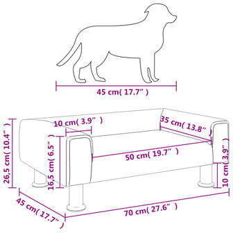 Hondenmand 70x45x26,5 cm fluweel bruin 7
