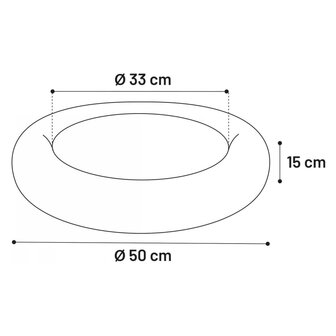 FLAMINGO Dierenmand Suza rond 50x50x15 cm grijs 4