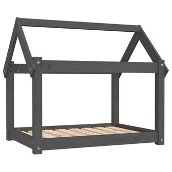 Hondenmand 81x60x70 cm massief grenenhout grijs 2