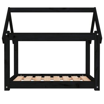 Hondenmand 81x60x70 cm massief grenenhout zwart 5