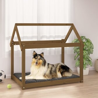 Hondenmand 101x70x90 cm massief grenenhout honingbruin 1