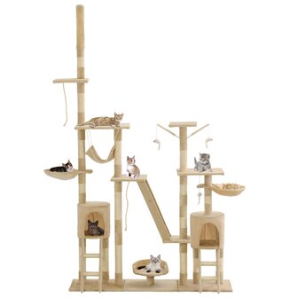Kattenkrabpaal met sisal krabpalen 230-250 cm beige 2