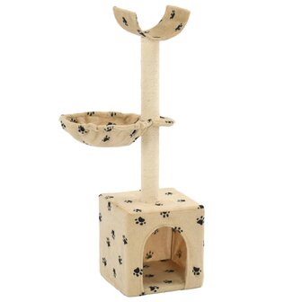 Kattenkrabpaal met sisal krabpalen 105 cm pootafdrukken beige 1