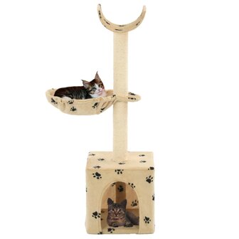 Kattenkrabpaal met sisal krabpalen 105 cm pootafdrukken beige 2