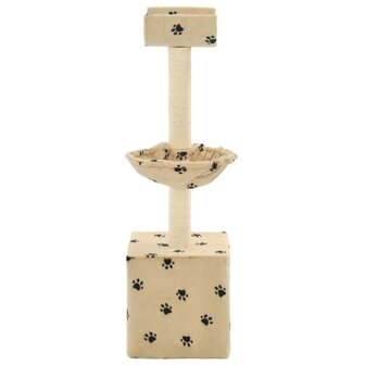 Kattenkrabpaal met sisal krabpalen 105 cm pootafdrukken beige 3