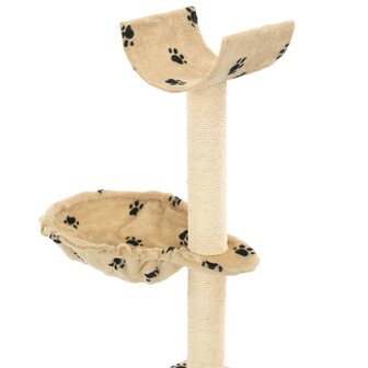 Kattenkrabpaal met sisal krabpalen 105 cm pootafdrukken beige 4