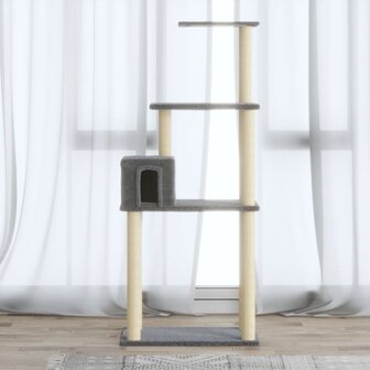 Kattenkrabpaal met sisal krabpalen 147 cm lichtgrijs 1