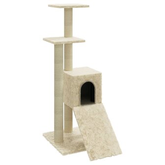 Kattenmeubel met sisal krabpalen 92 cm cr&egrave;mekleurig 2