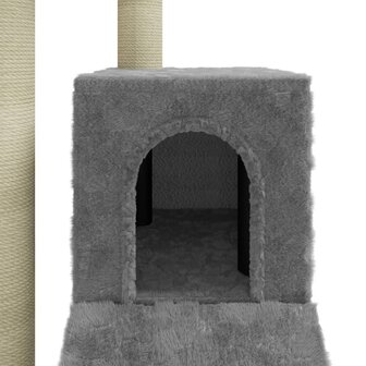 Kattenmeubel met sisal krabpalen 92 cm lichtgrijs 7