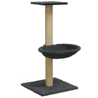 Kattenmeubel met sisal krabpaal 74 cm donkergrijs 2