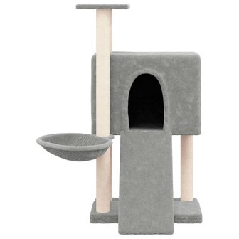 Kattenmeubel met sisal krabpalen 96 cm lichtgrijs 3