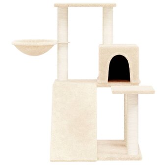 Kattenmeubel met sisal krabpalen 82 cm cr&egrave;mekleurig 3
