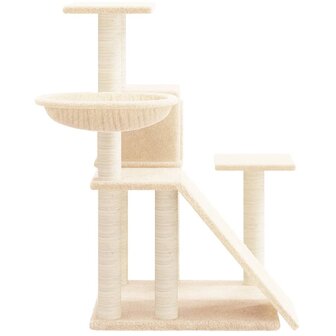 Kattenmeubel met sisal krabpalen 82 cm cr&egrave;mekleurig 4