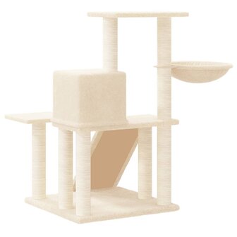 Kattenmeubel met sisal krabpalen 82 cm cr&egrave;mekleurig 5