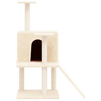 Kattenmeubel met sisal krabpalen 109 cm cr&egrave;mekleurig 3