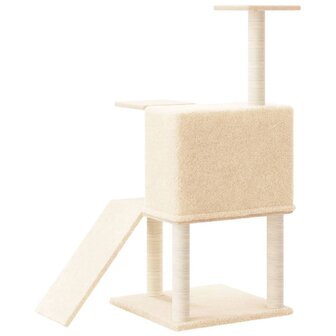 Kattenmeubel met sisal krabpalen 109 cm cr&egrave;mekleurig 5